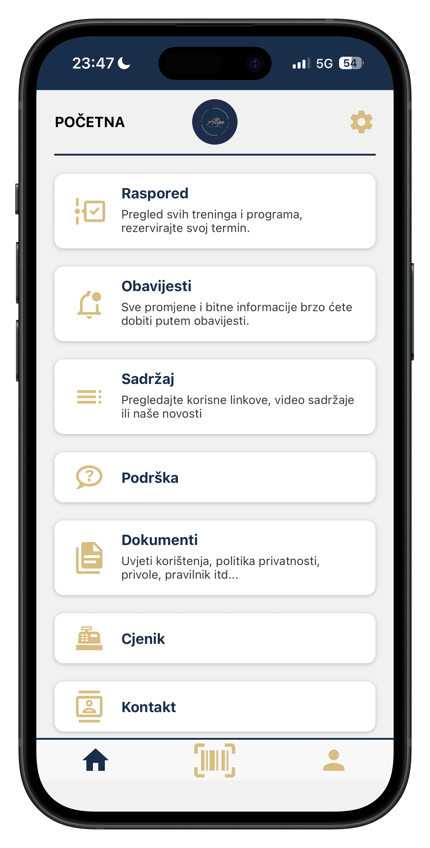 Fitko aplikacija za pilates studio