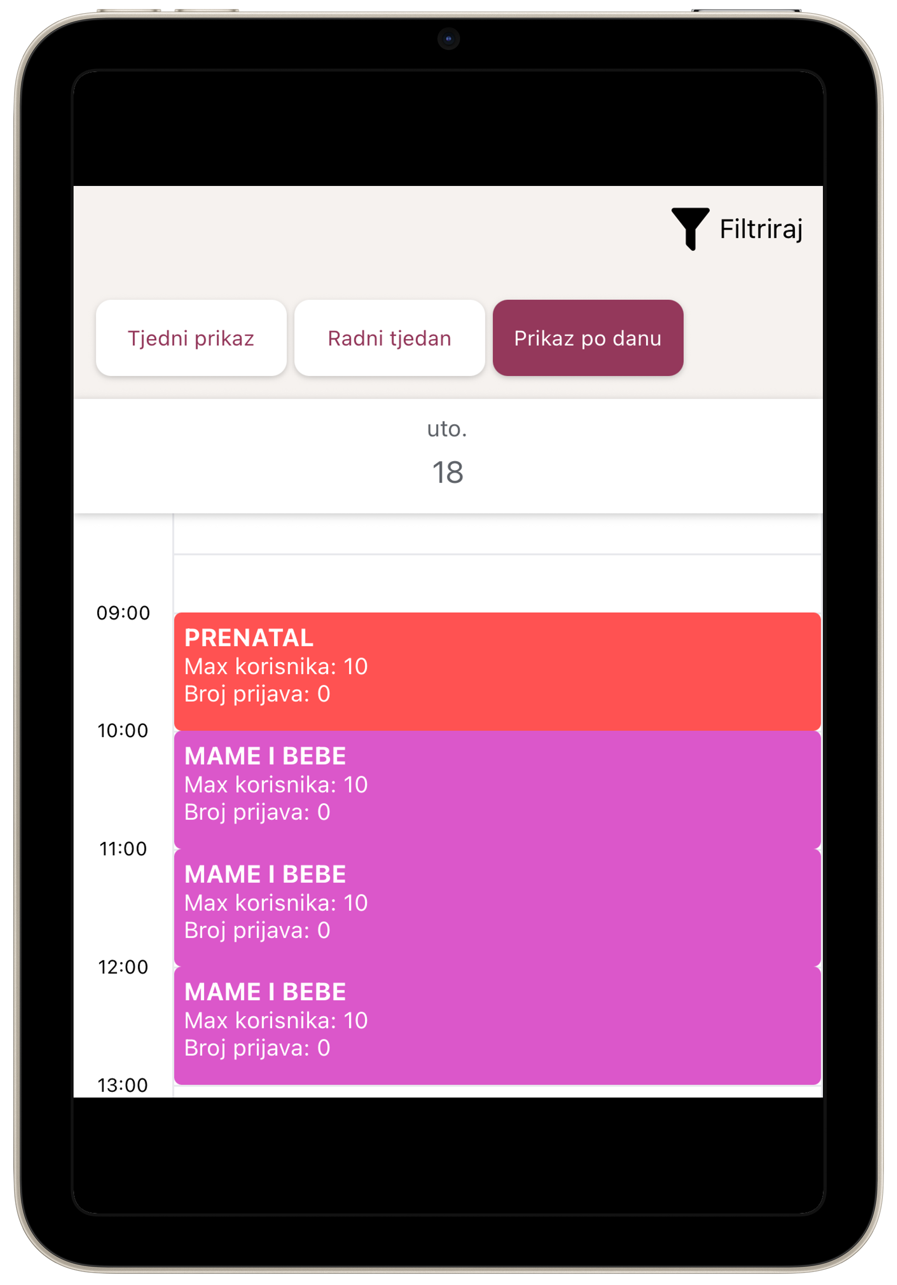Admin za grupne i individualne termine