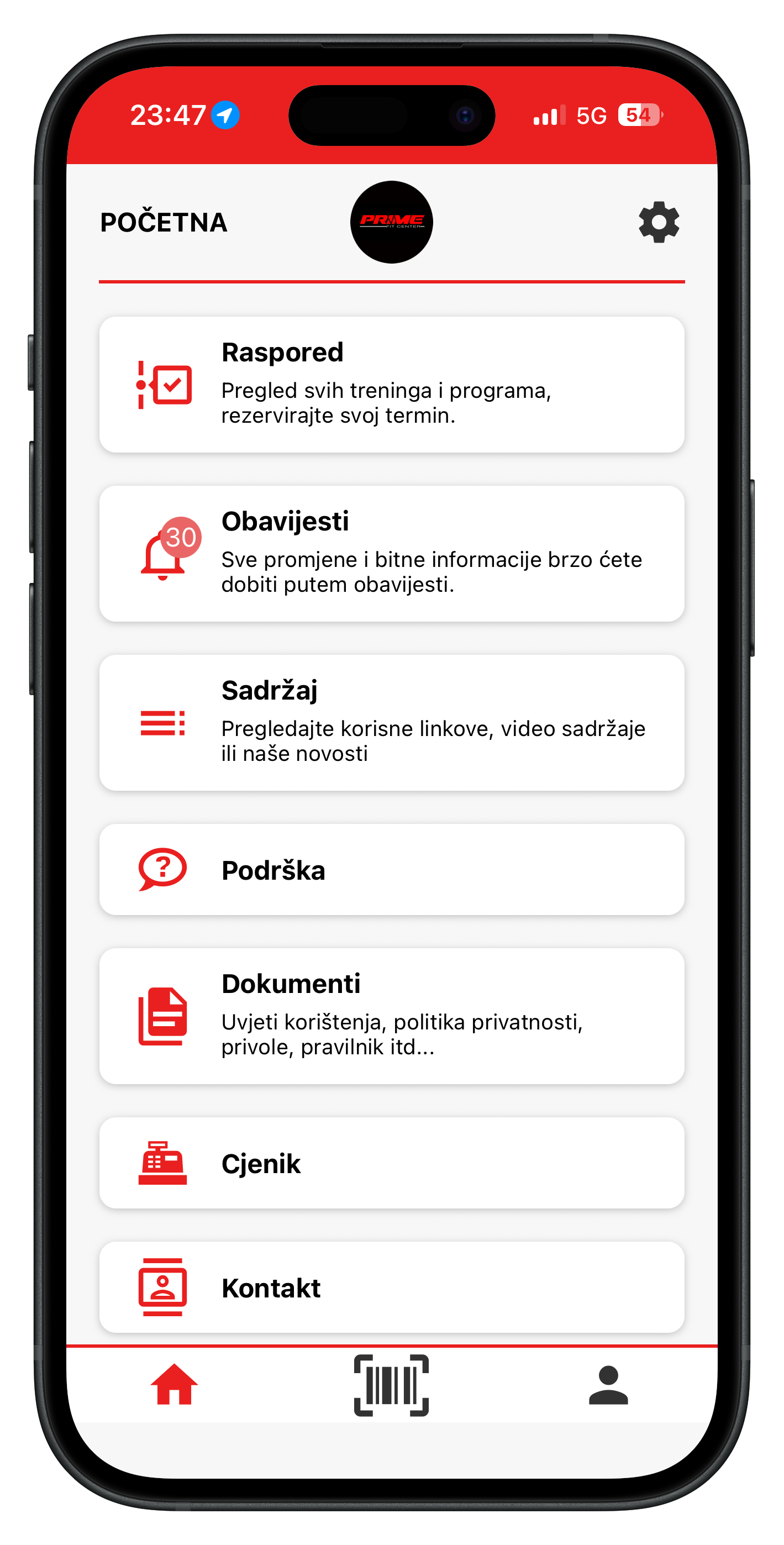 Fitko aplikacija za fitness centar